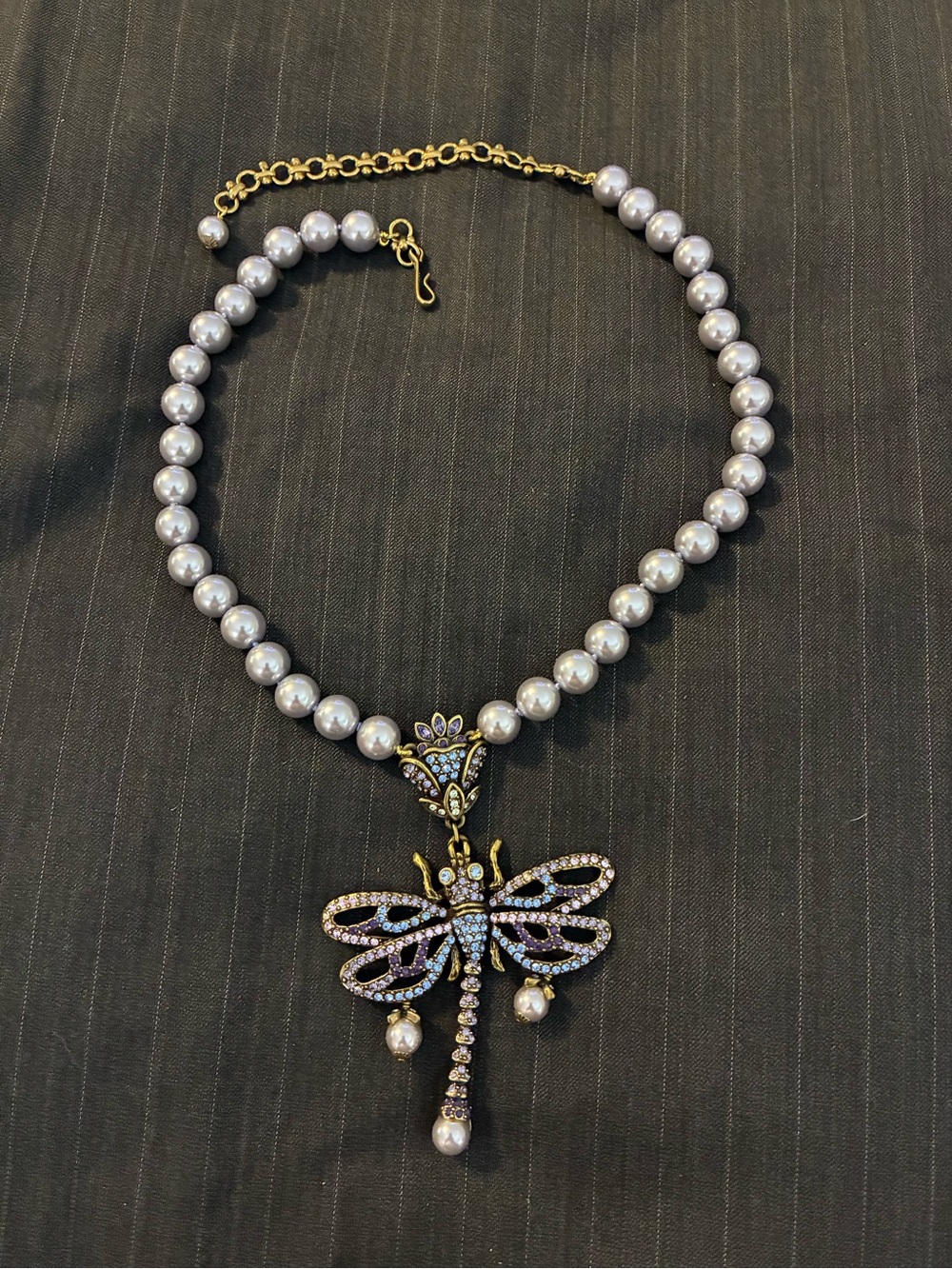 Vintage Heidi Daus Swarovski Dragonfly Necklace